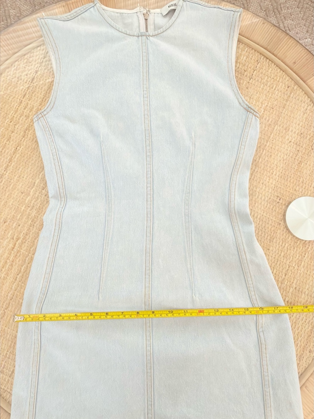 AGOLDE Barton Denim Mini Dress Light Indigo Size XS - Picture 13 of 17